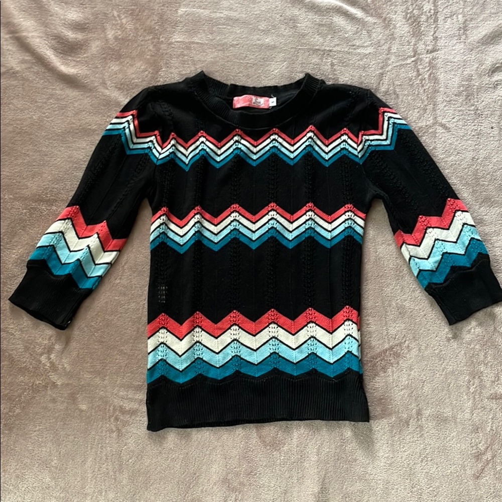 Striped 3/4 Sleeve Sweater from Lux